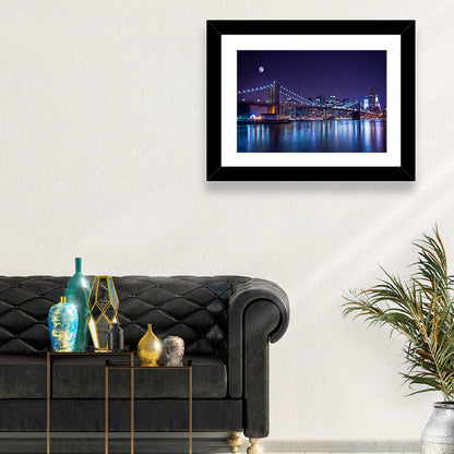 Brooklyn Bridge Moonlit Reflections Wall Art