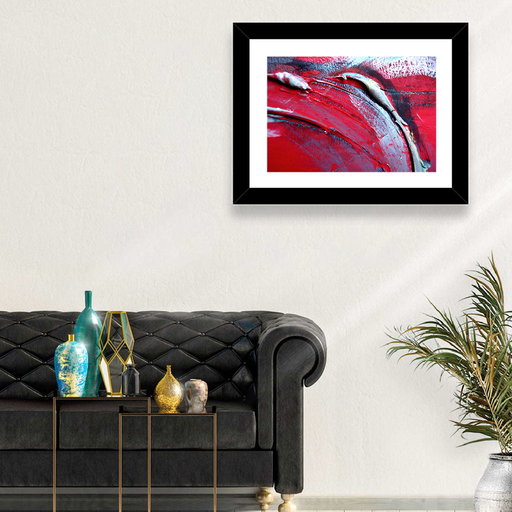 Crimson Impasto Motion Wall Art