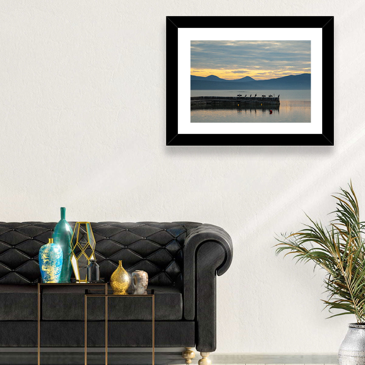Lake Vrana Pier at Sunset Wall Art