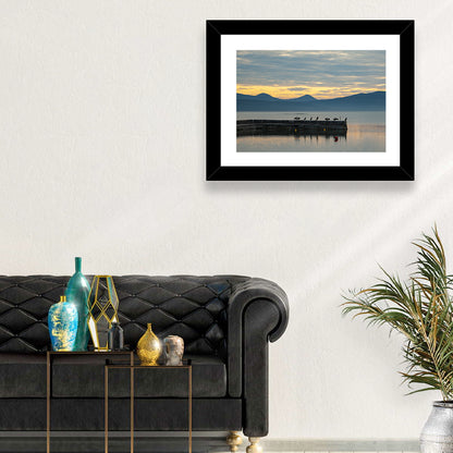 Lake Vrana Pier at Sunset Wall Art