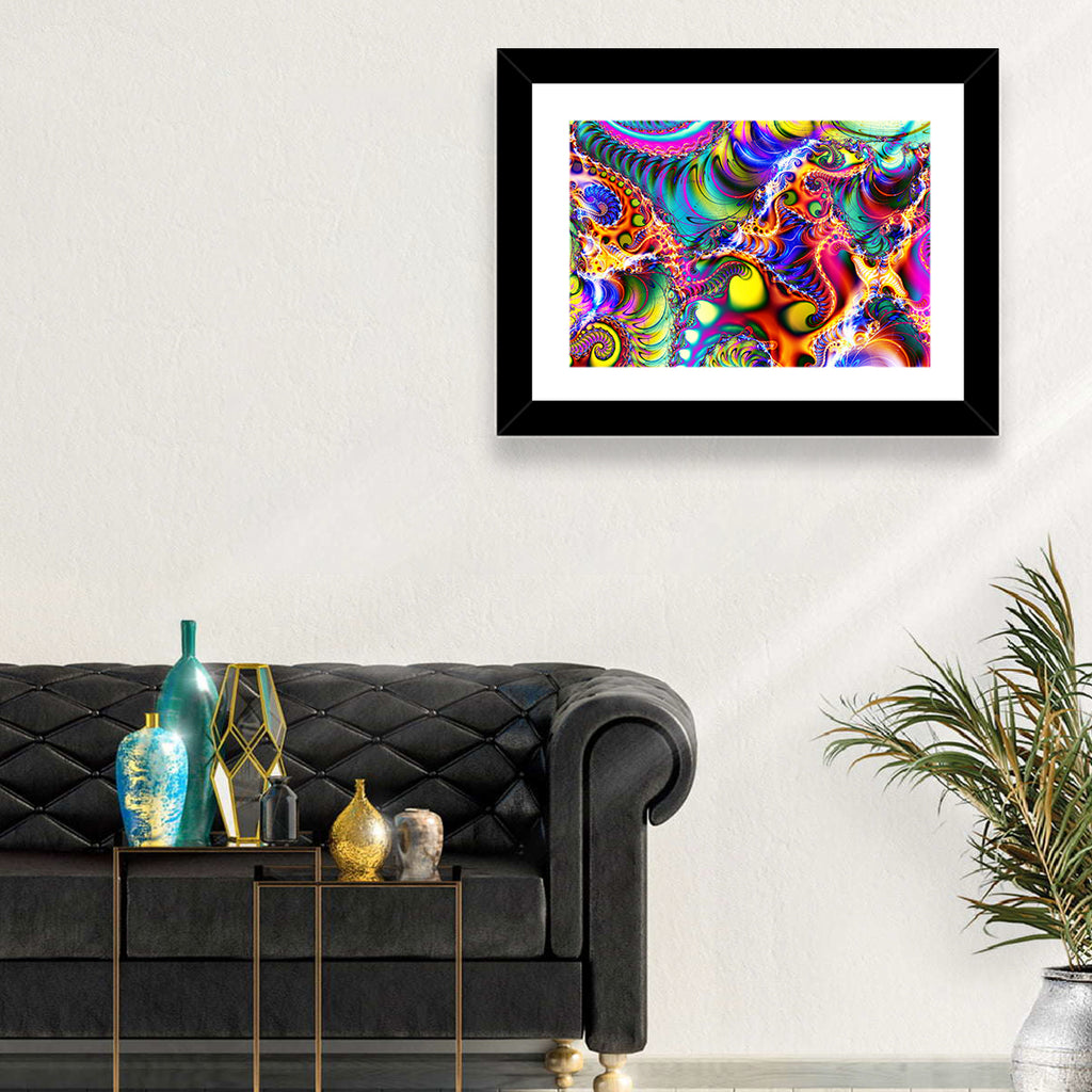 Chromatic Fractal Swirls Wall Art