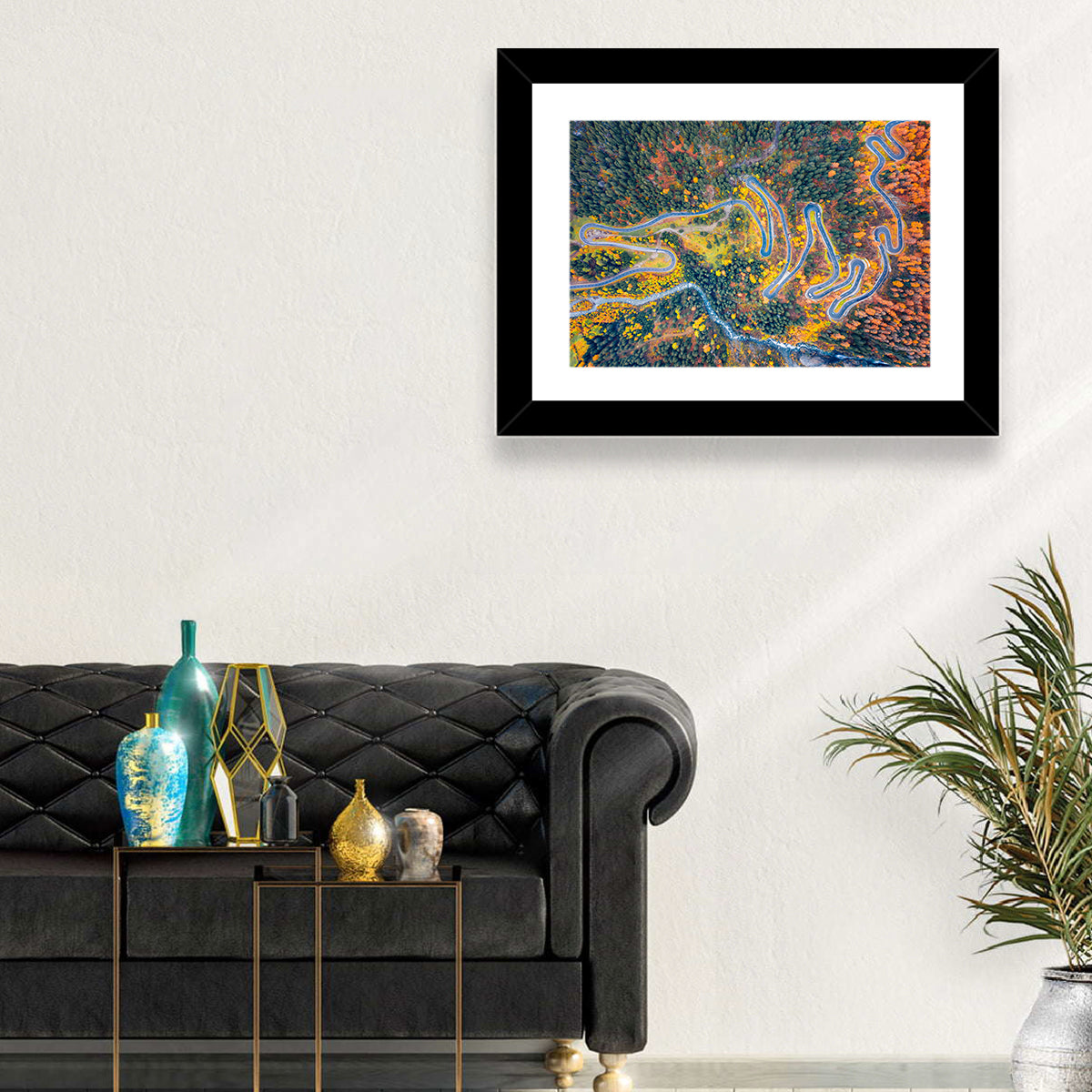 Maloya Pass Aerial View Wall Art in a room, landscape