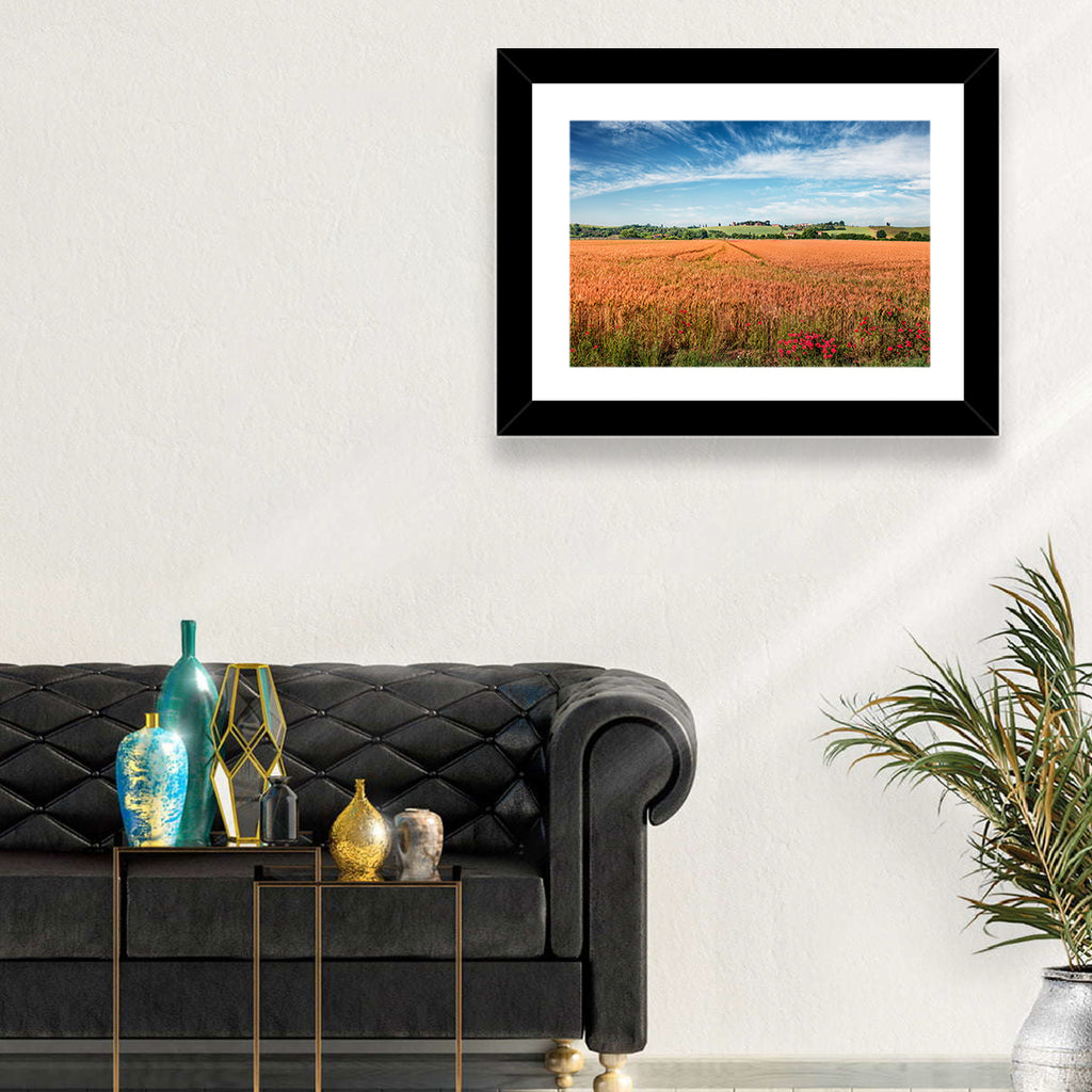 Golden Wheat Field with Poppies Wall Art