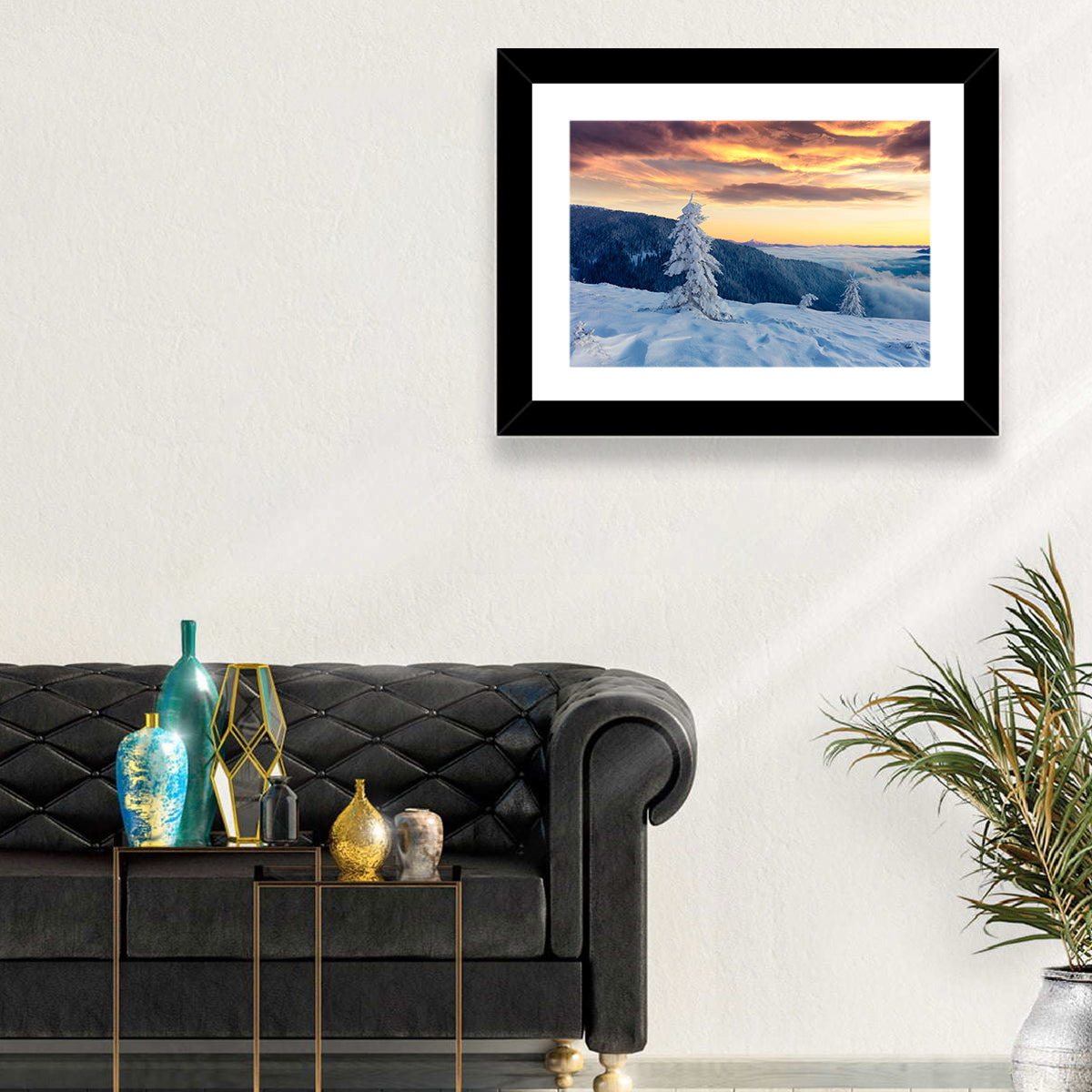 Carpathian Sunrise Wall Art in a room, landscape