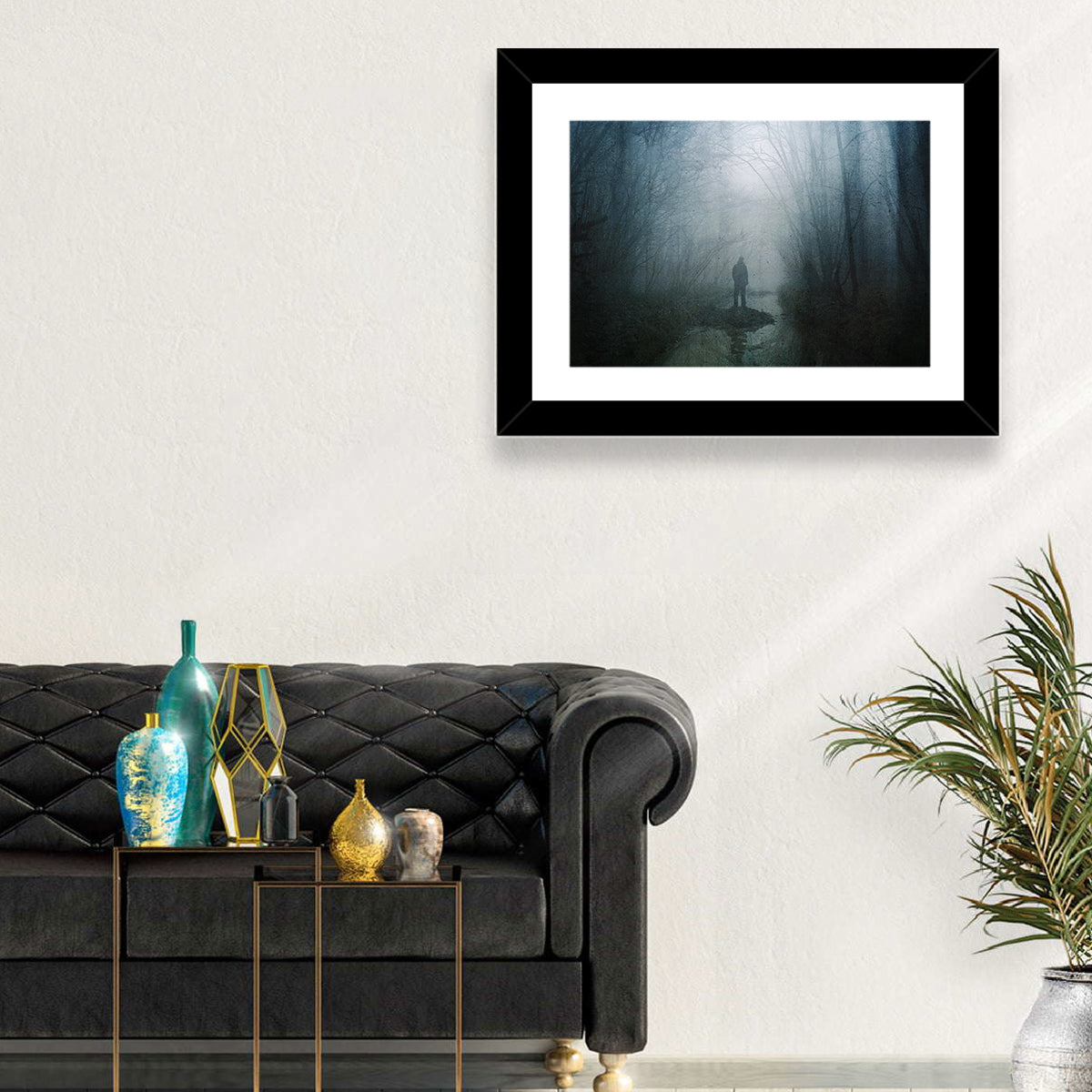 Foggy Forest Pathway Wall Art