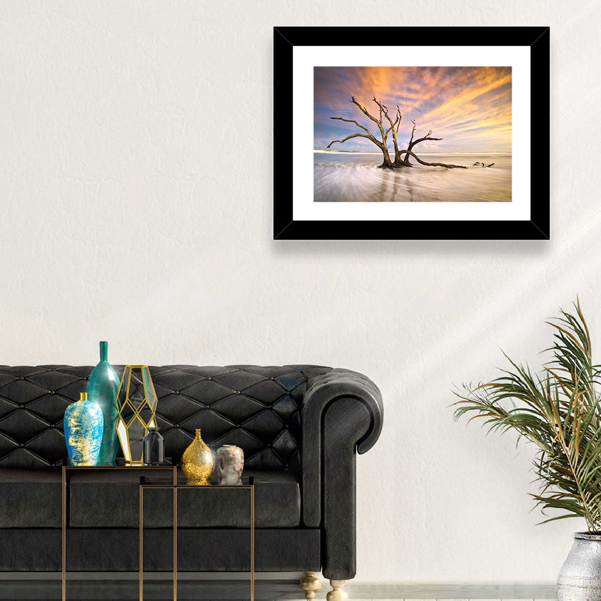 Folly Beach Driftwood Sunset Wall Art
