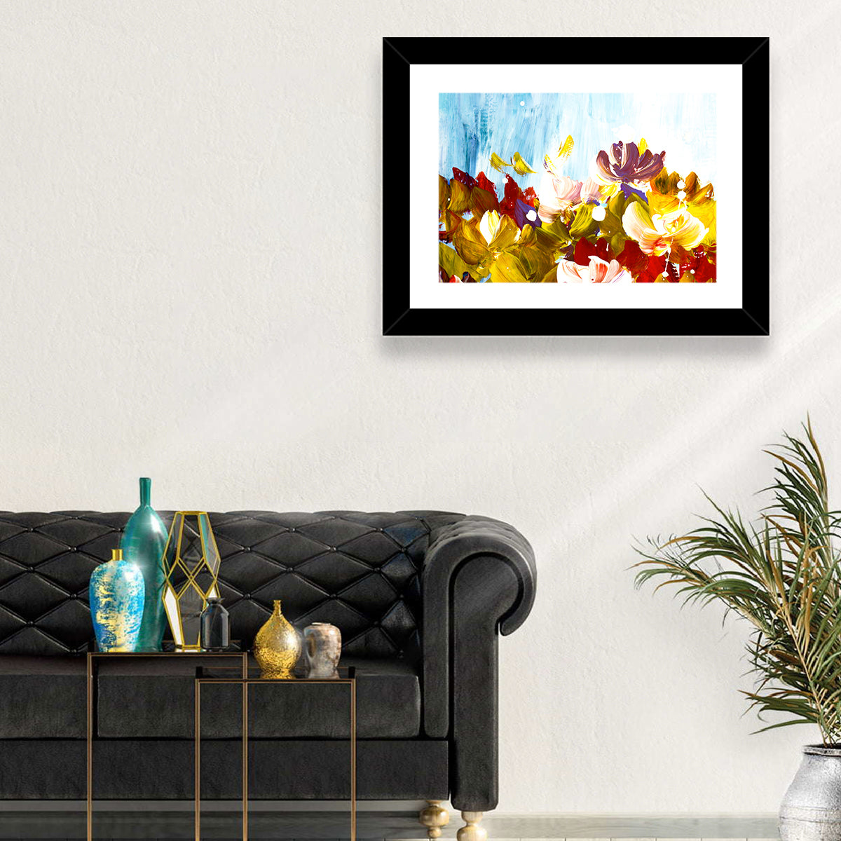Impasto Floral Garden Wall Art in a room, landscape