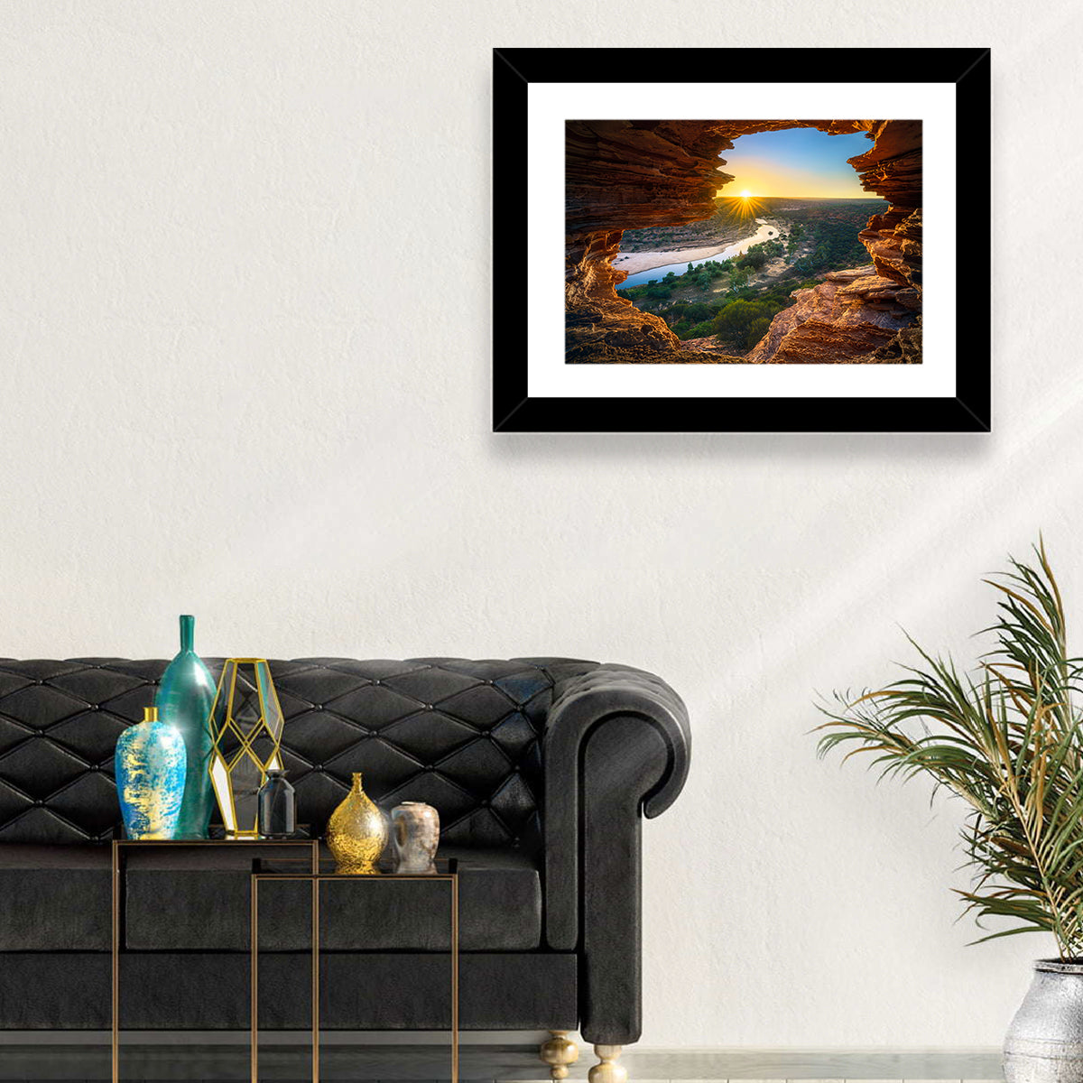 Nature's Window Sunrise, Kalbarri Wall Art in a room, landscape