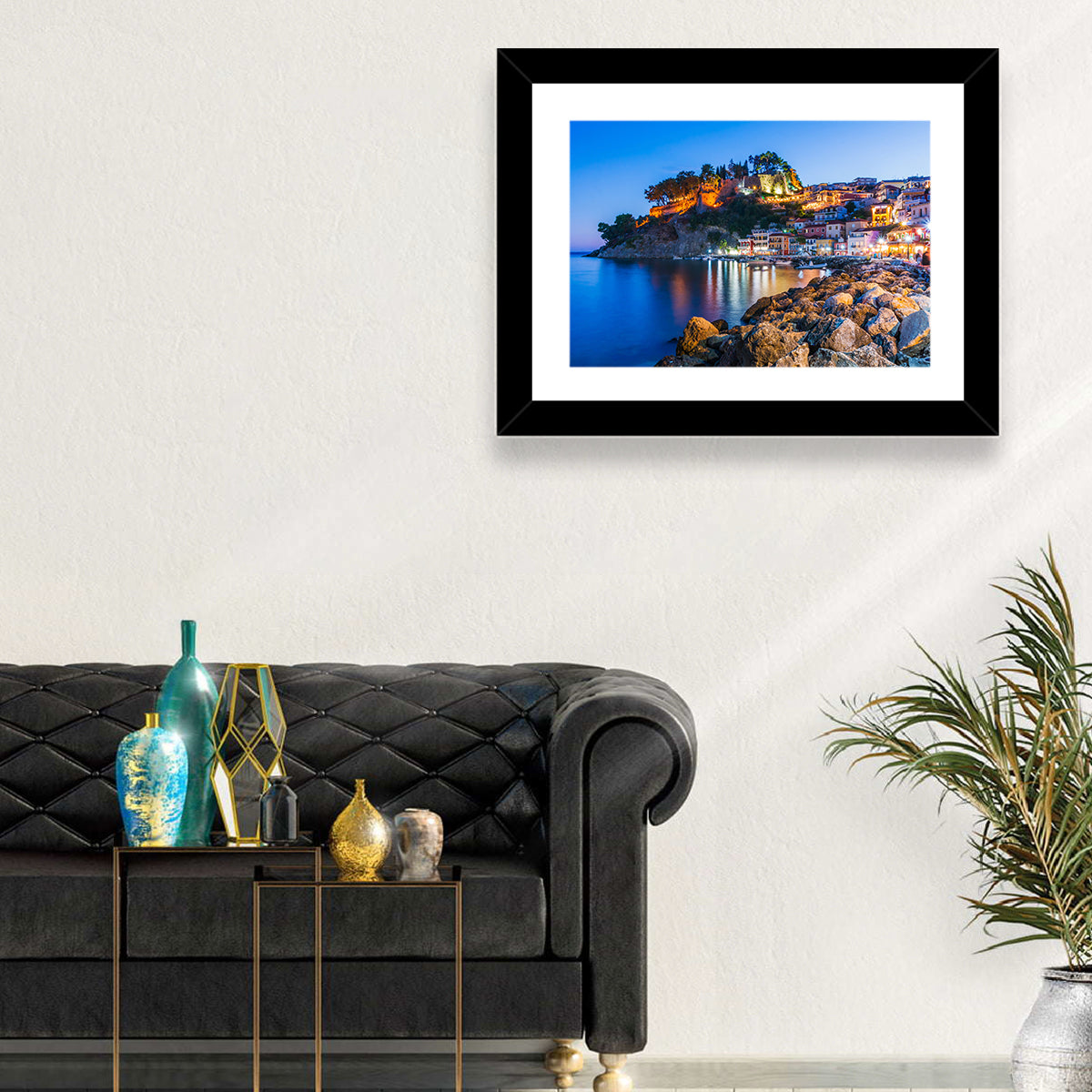 Parga Harbor at Dusk Wall Art