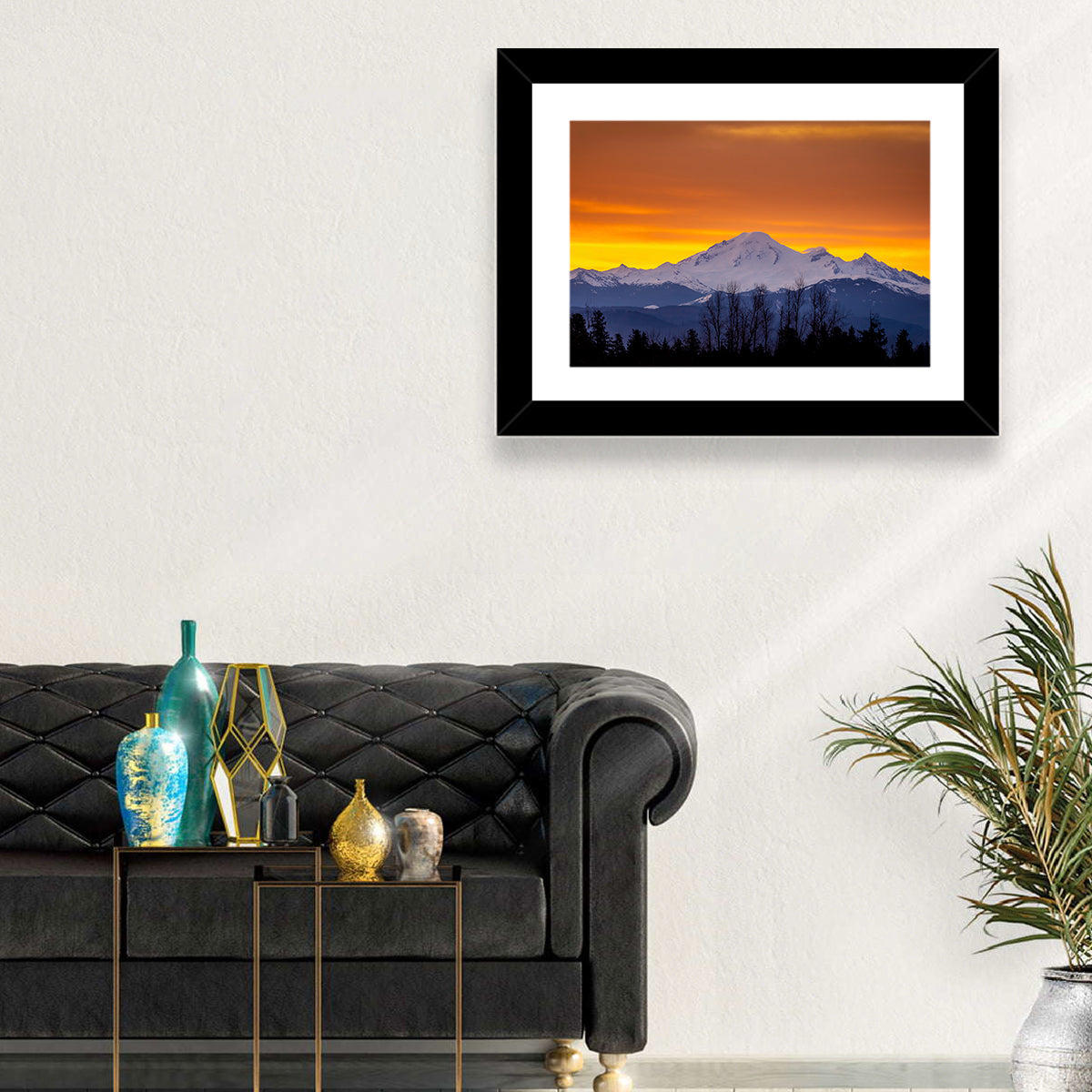 Sunrise Over Mount Baker Wall Art in a room, landscape