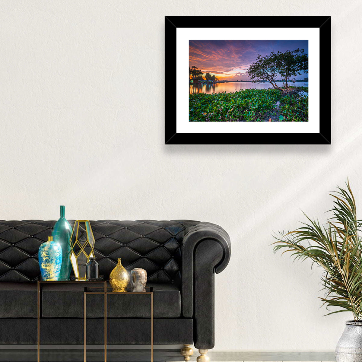Cipondoh Lake Hyacinth Sunset Wall Art in a room, landscape