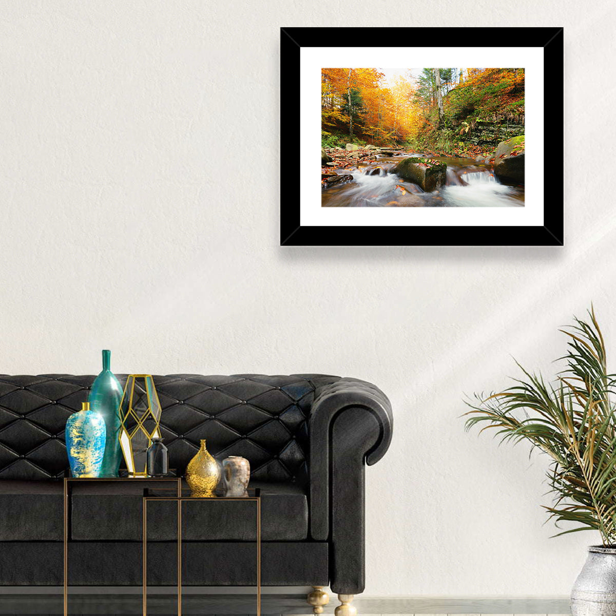 Forest Stream in Autumn Wall Art
