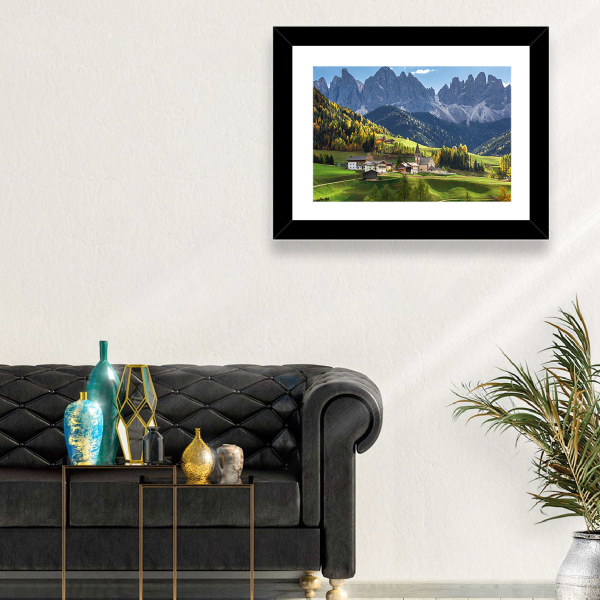 Santa Maddalena Autumn Village Wall Art in a room, landscape