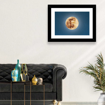 Bitcoin Circuit Moon Wall Art