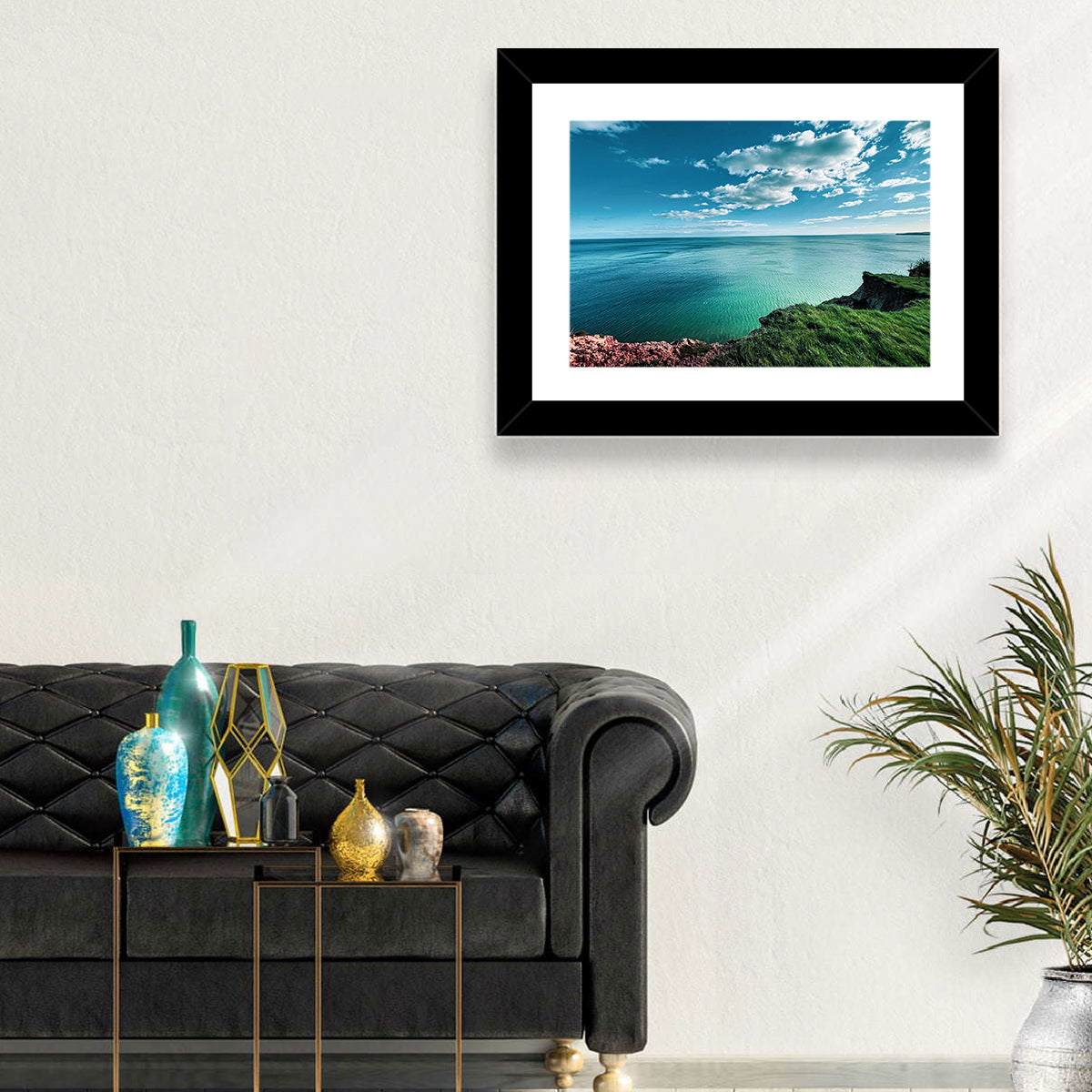 Coastal Cliffs Above a Turquoise Sea Wall Art