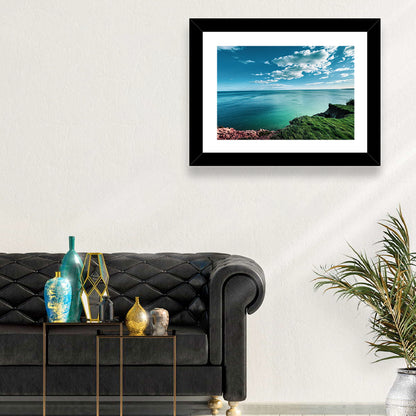 Coastal Cliffs Above a Turquoise Sea Wall Art