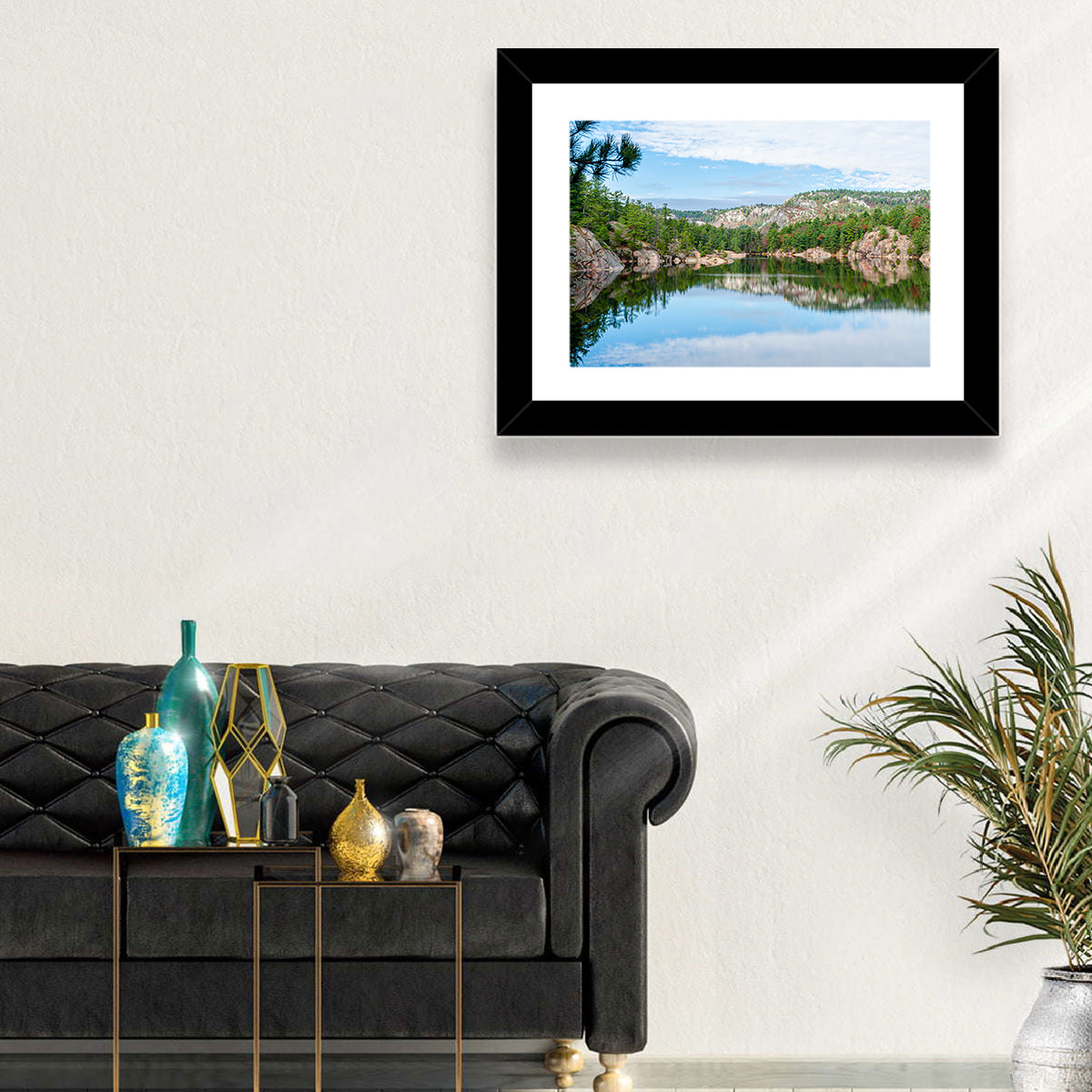 Mirror-quiet Lake and Pines Wall Art