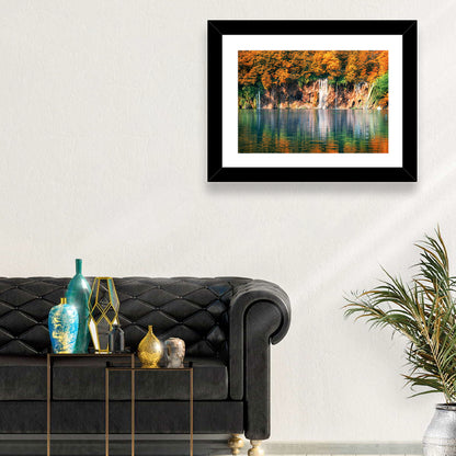 Autumn Reflections at Plitvice Lakes Wall Art