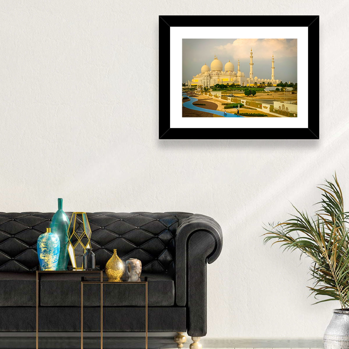 Sheikh Zayed Grand Mosque at Golden Dusk Wall Art