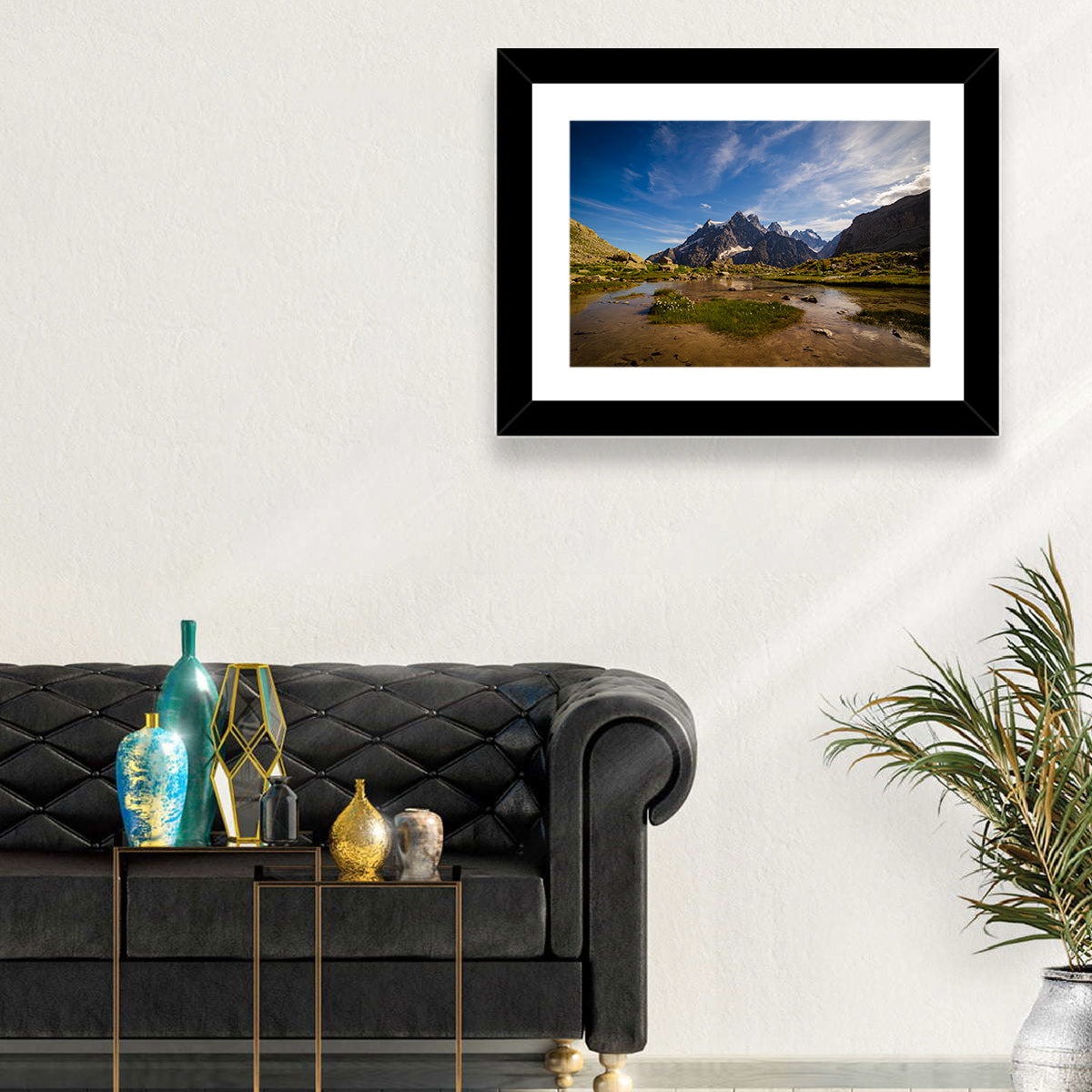 La Meije Alpine Lake and Stone Hut Wall Art