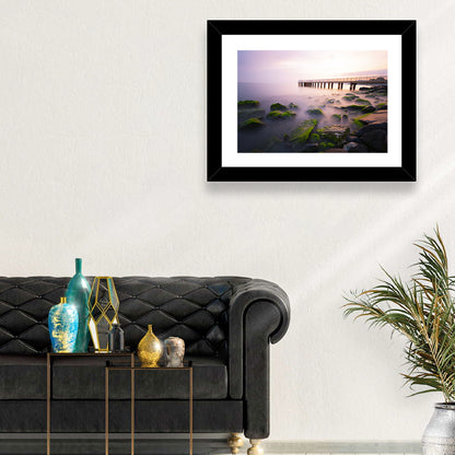 Florya Beach Pier at Lavender Dusk Wall Art