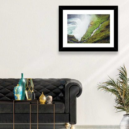 Misty Path at Gullfoss Waterfall Wall Art