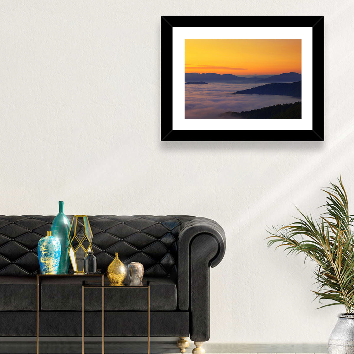 Cloud Sea Over Mountains at Golden Dawn Wall Art