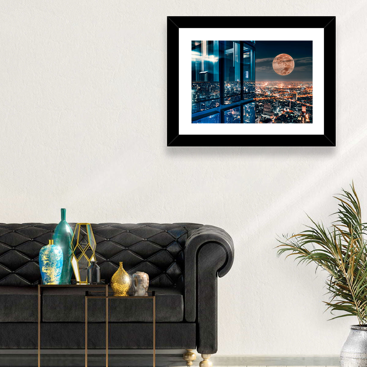 Bangkok Moonlit Skyline Wall Art