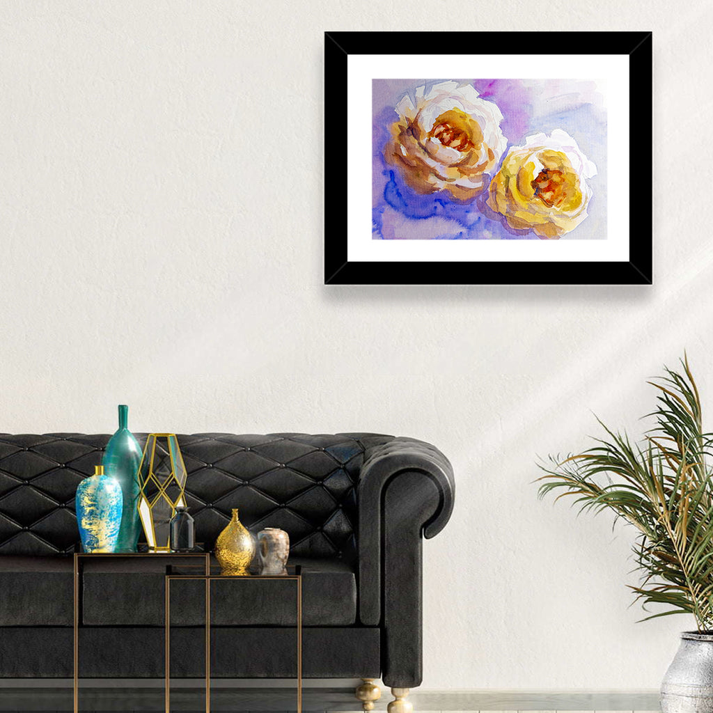 Diagonal Rose Pair Study Wall Art