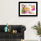 White and Gold Rose Bouquet Wall Art