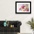 Watercolor Peony Bouquet Wall Art