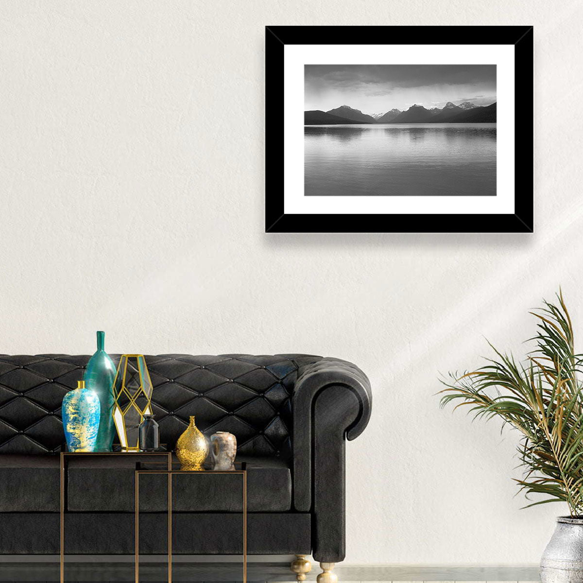 Lake Mcdonald Monochrome Reflection Wall Art