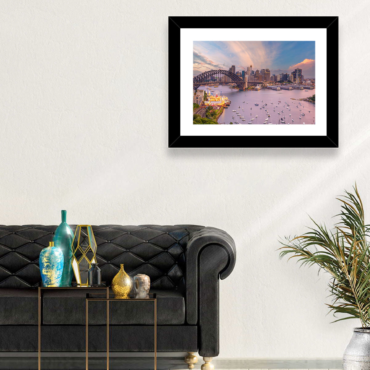 Sydney Harbour Bridge at Golden Twilight Wall Art