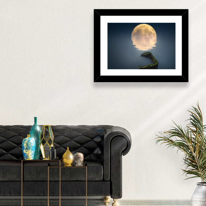 Moonlit Shipwreck Reflection Wall Art