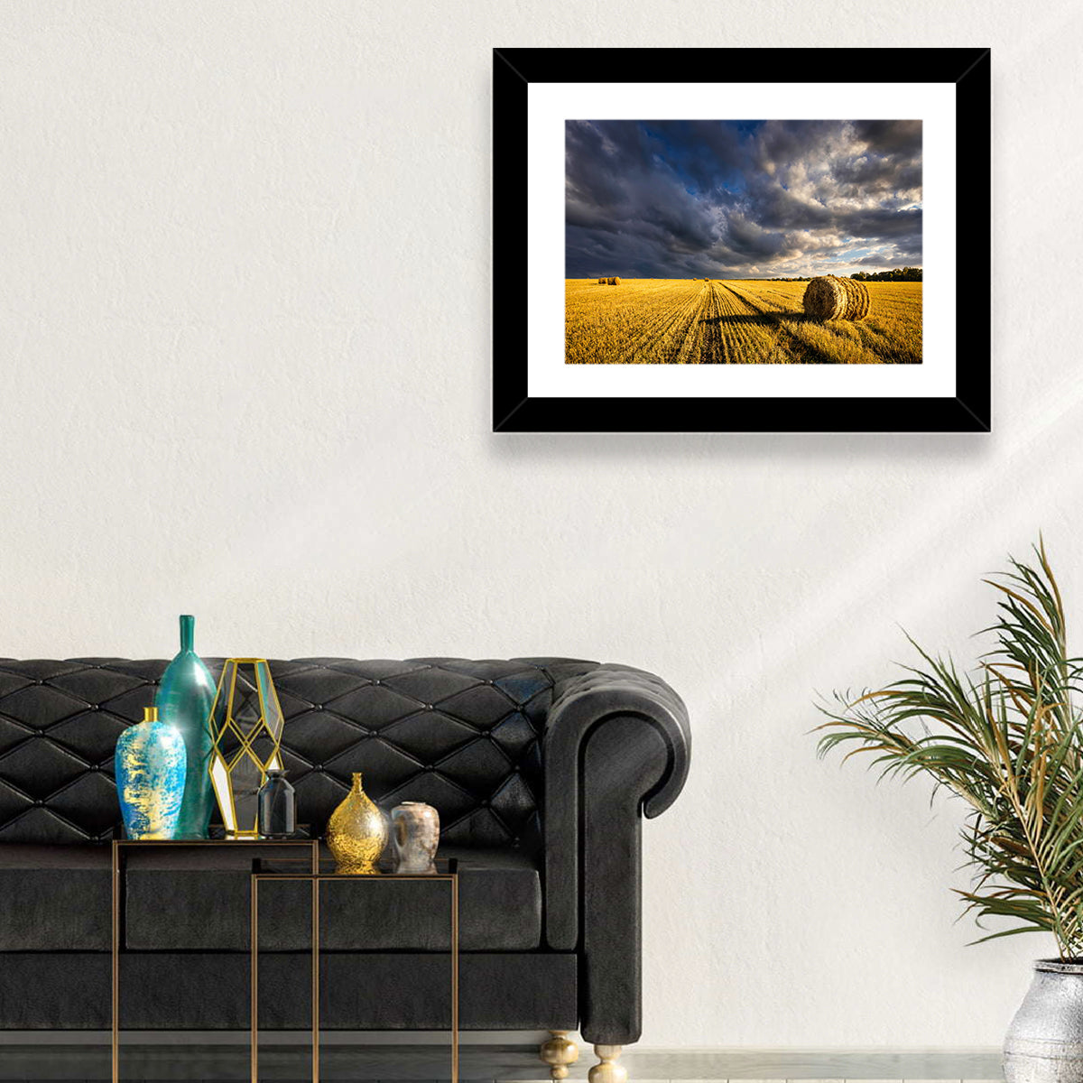 Hay Bale at Golden Hour Wall Art