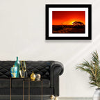 Savanna Sunset with Giraffe Wall Art