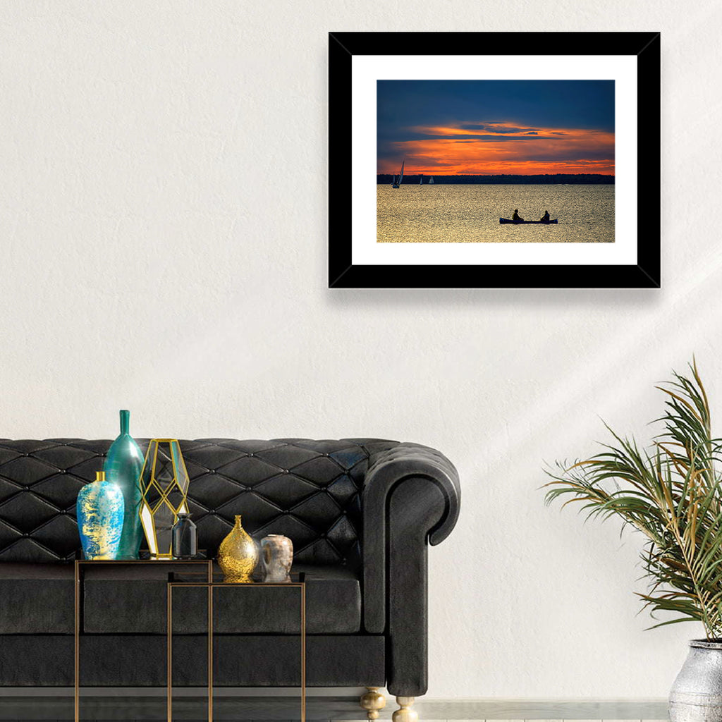 Ottawa River Sunset Canoe Wall Art