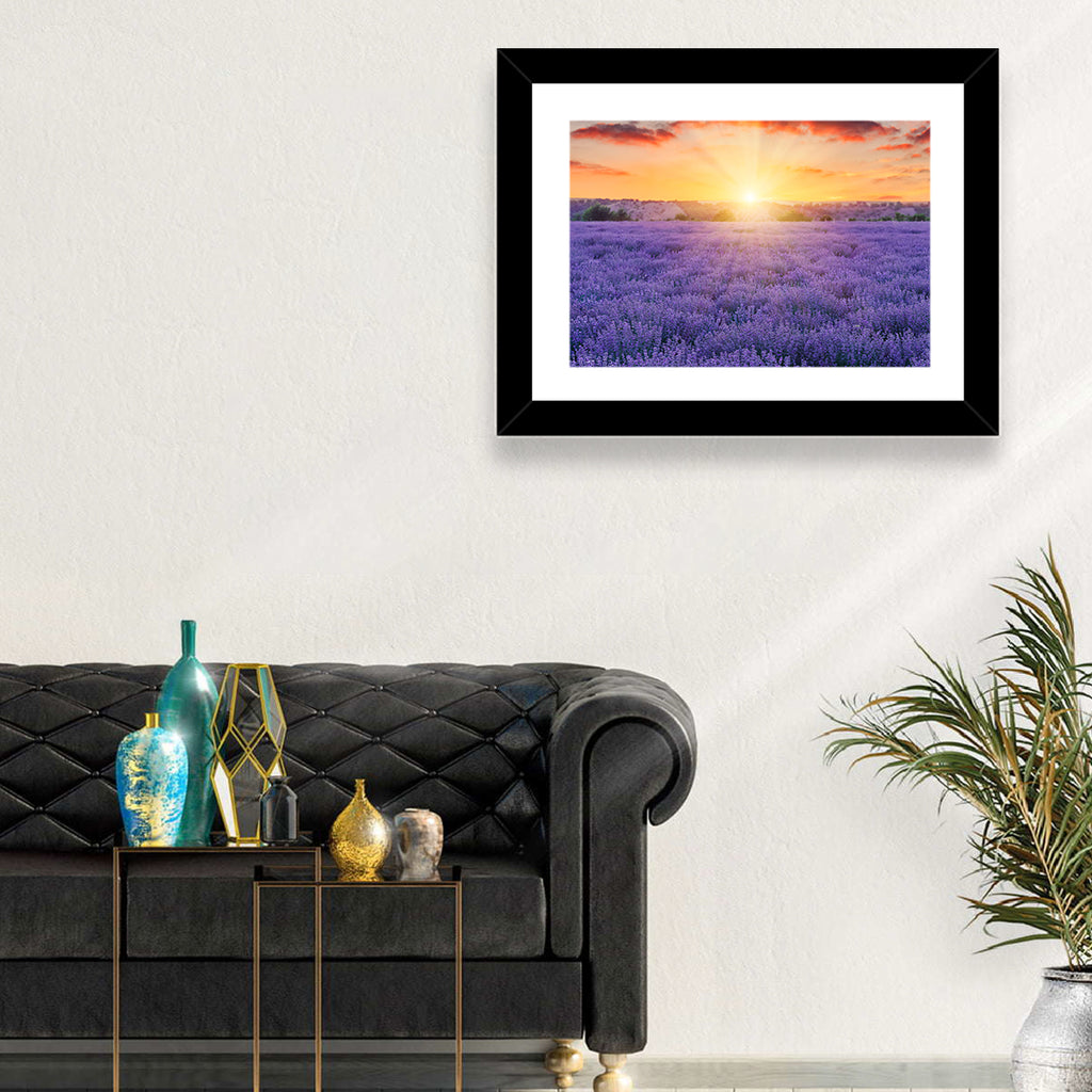 Lavender Field Sunburst Wall Art