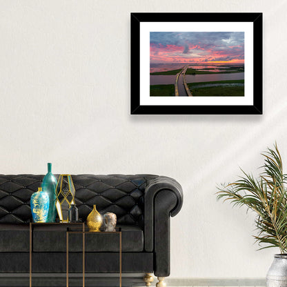 Mobile Bay Causeway at Dusk Wall Art