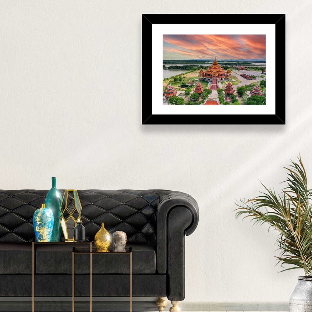 Wat Petch Suwan Temple at Sunset Wall Art