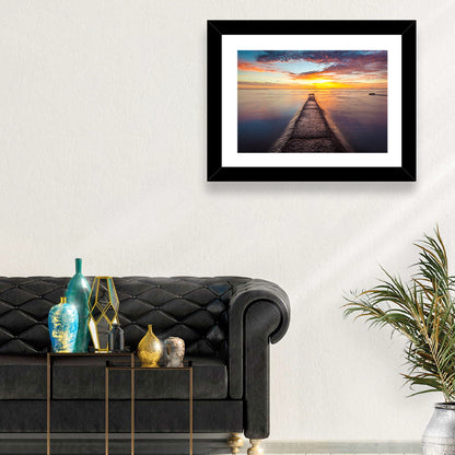 Stone Pier to Glowing Horizon Wall Art