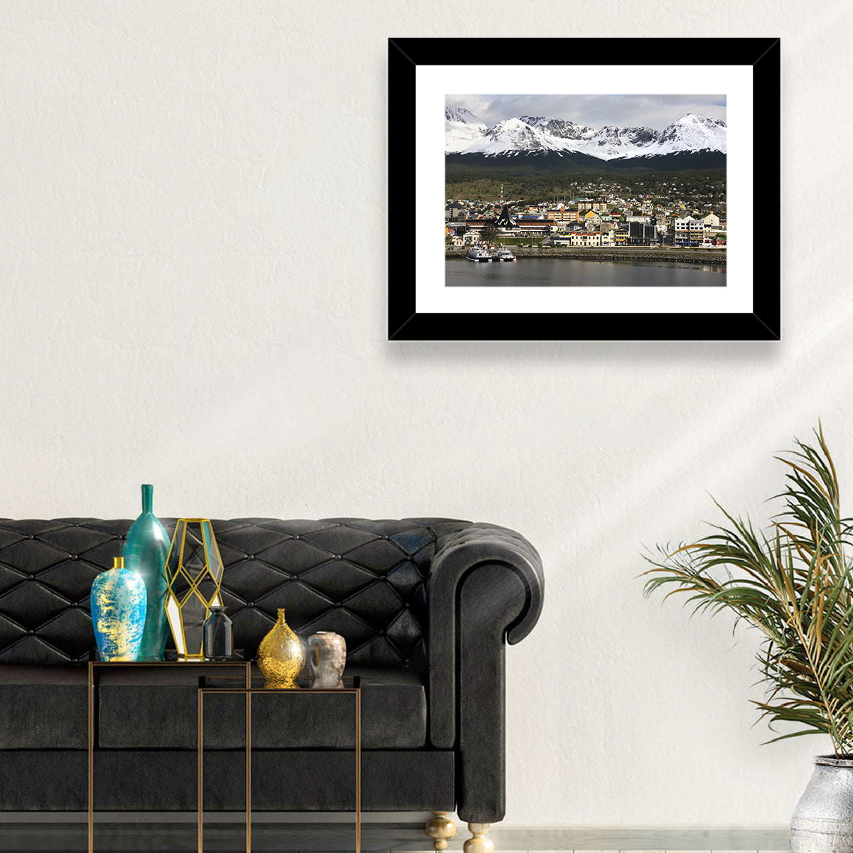 Ushuaia Harbor and Snowcapped Mountains Wall Art