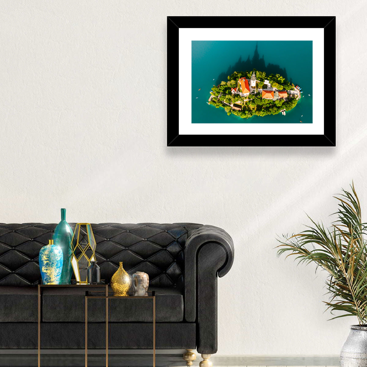 Bled Island Aerial View Wall Art