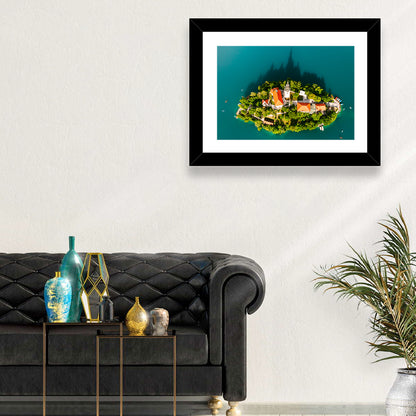 Bled Island Aerial View Wall Art
