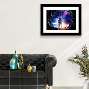 Aliens Planet Cave & Astronaut Wall Art