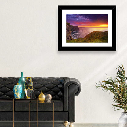 Cliffs of Moher Sea Stack at Sunset Wall Art
