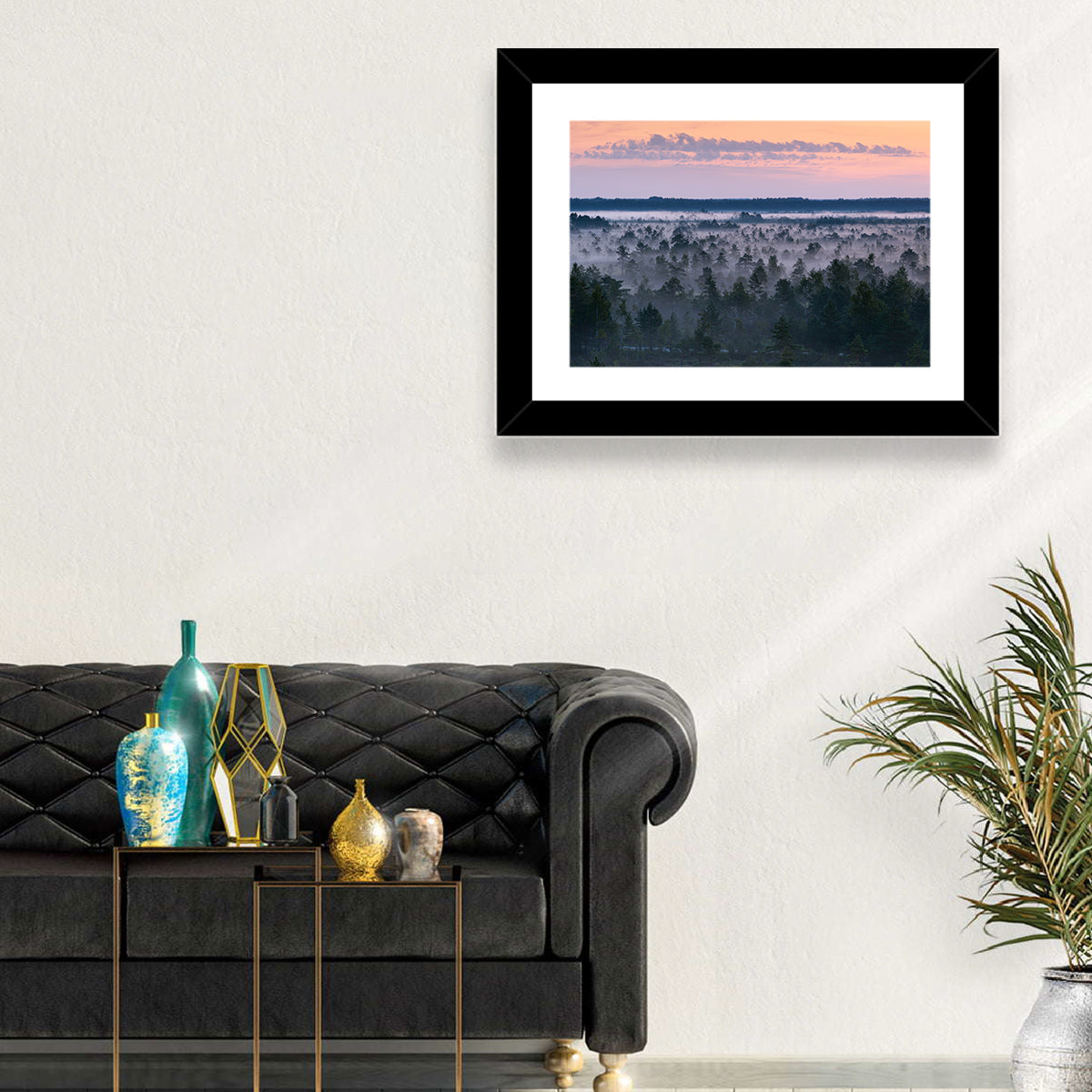 Estonian Misty Pine Landscape Wall Art