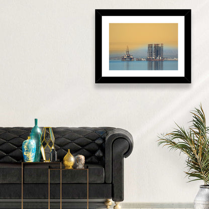 Baku Oil Rigs at Dusk Wall Art