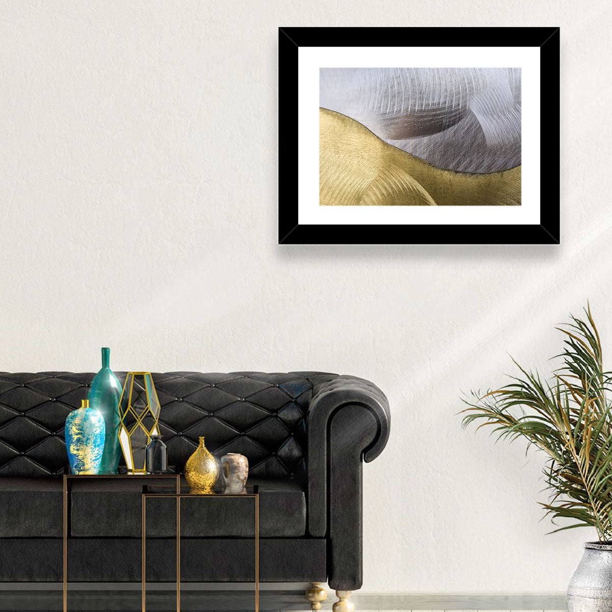 Thin Line Metallic Abstract Wall Art