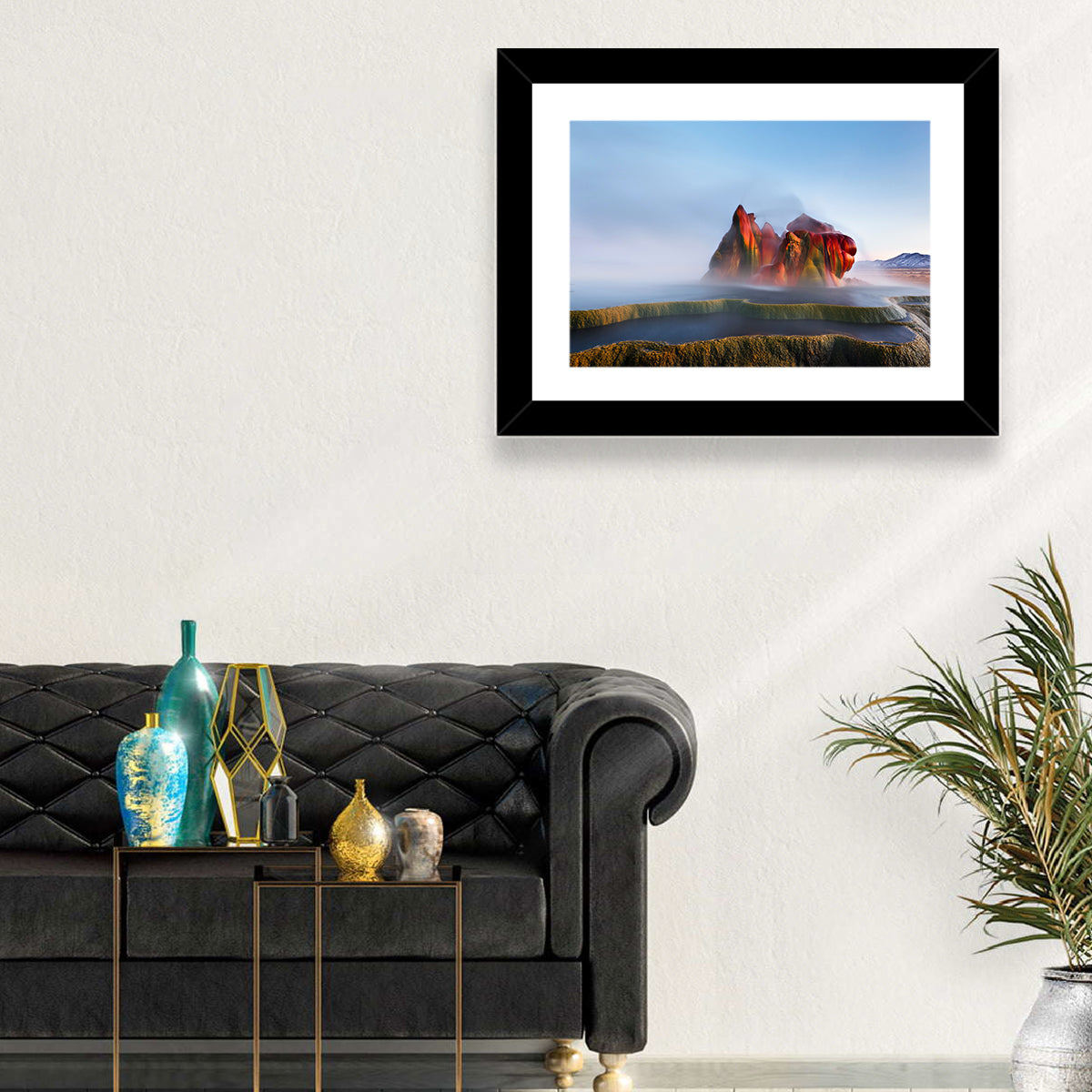 Fly Geyser Nevada Wall Art in a room, landscape